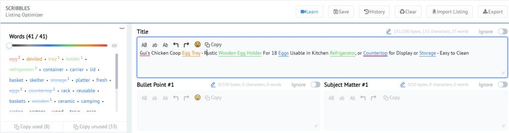 Amazon listing optimization tool