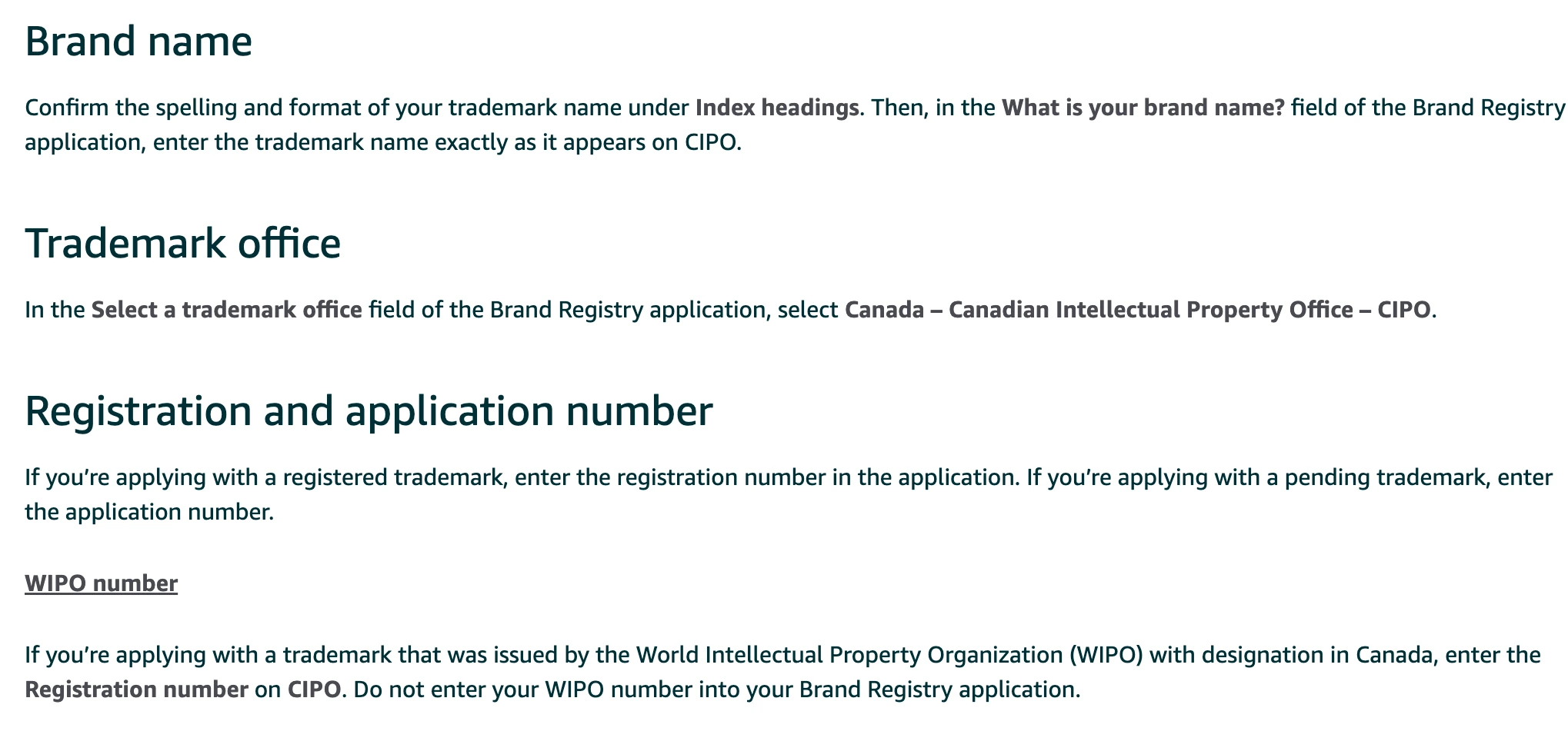 How to Sell on Amazon Canada: Brand Name, Trademark Office & Registration and Application Number