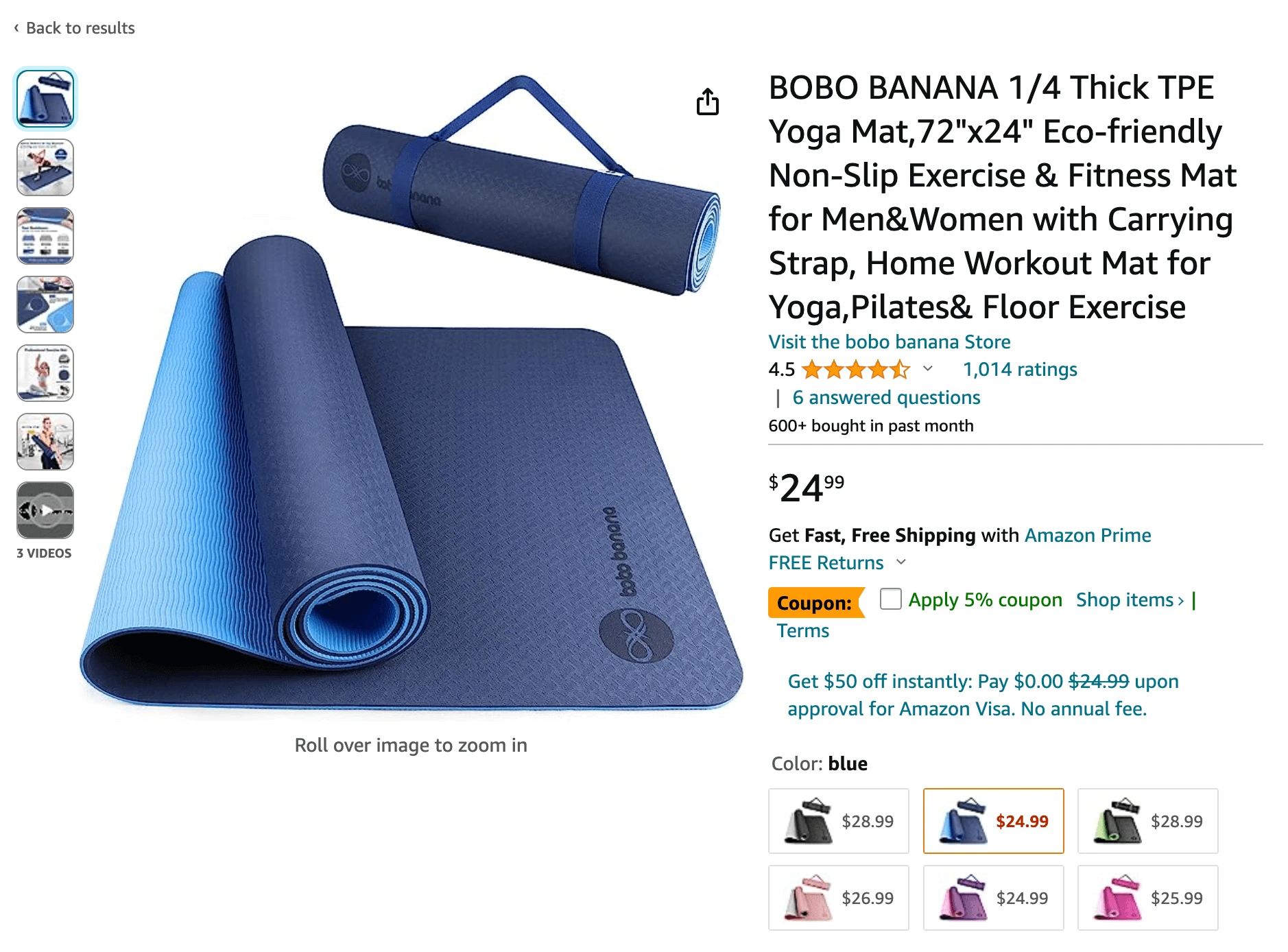 Yoga Mat Listing